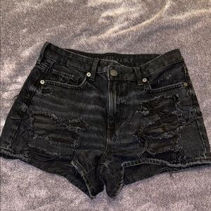 American Eagle Outfitters Black Distressed Women's Shorts